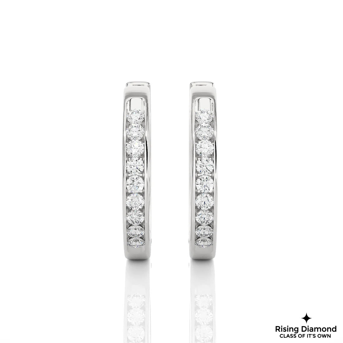0.52 CTW Round Cut Lab Grown Diamond EF/VS Hoop Earring