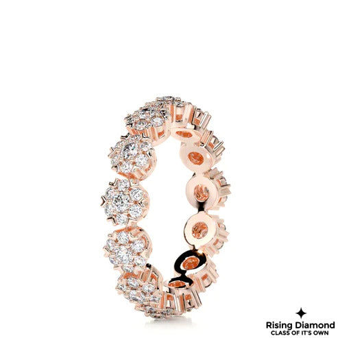 1.05 CTW Round Cut Colorless Moissanite Floral Wedding Band