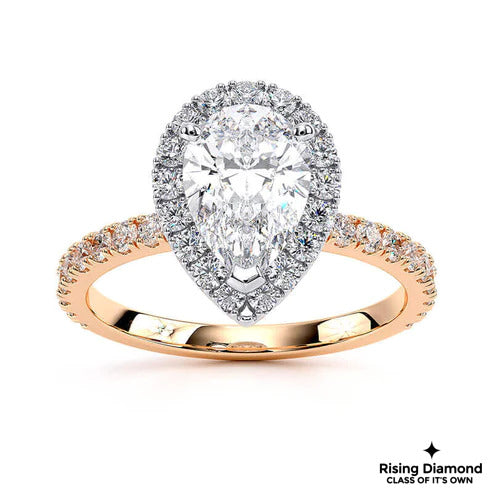 1.25 Ct Pear Cut F-VS1 Lab Grown Diamond Engagement Ring