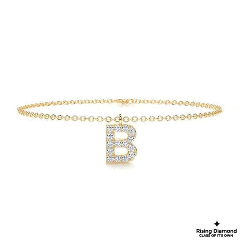 1.15 CTW Round Cut Colorless Moissanite Customize Letter Bracelet