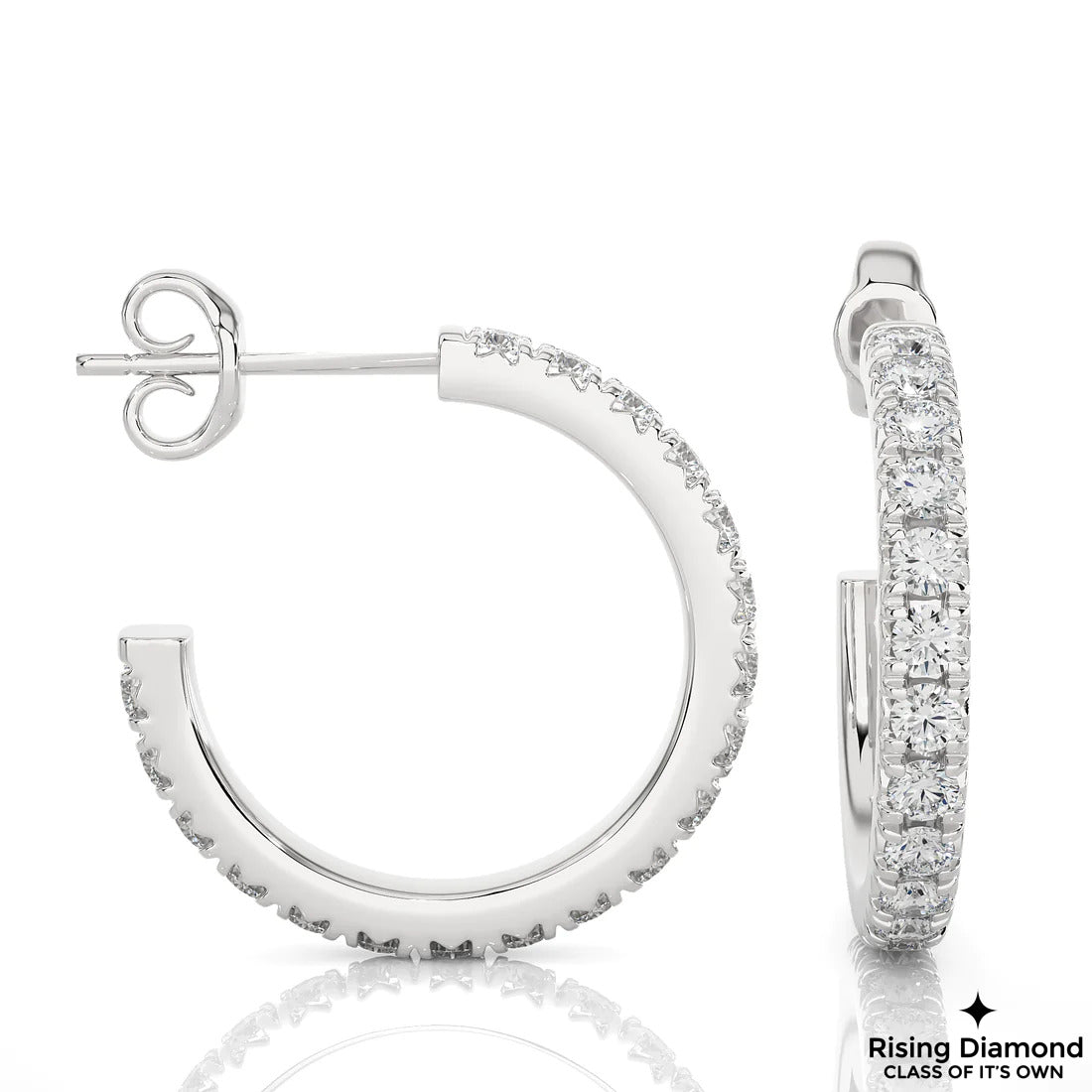 1.4 TCW Round Cut Lab Grown Diamond Gold Earring