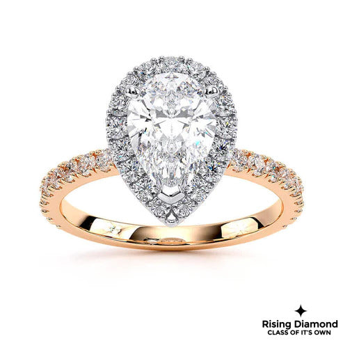 1.25 CT Pear F/VS1 Lab Grown Diamond Halo Ring