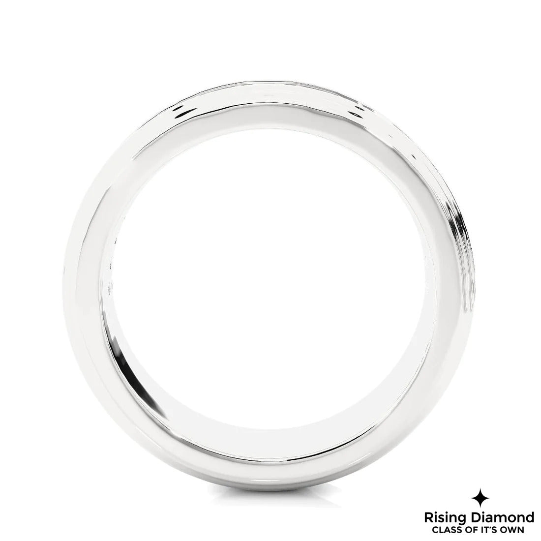 0.85 TCW Round Cut Colorless Moissanite Double Pave Wedding Band