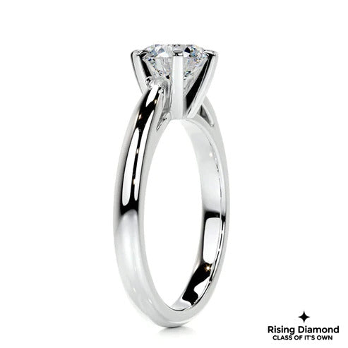 4.05 Ct Round Cut Colorless Moissanite Solitaire Ring