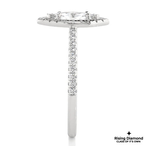 1.02 Ct Marquise Cut F-VS1 Lab Grown Diamond Engagement Ring