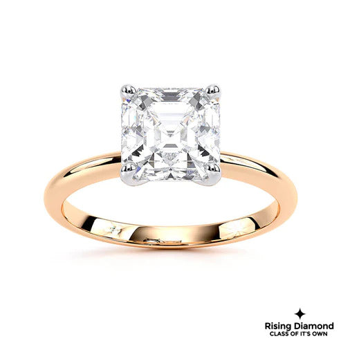 1.5 Ct Asscher E/VS2 Lab Grown Diamond Solitaire Ring