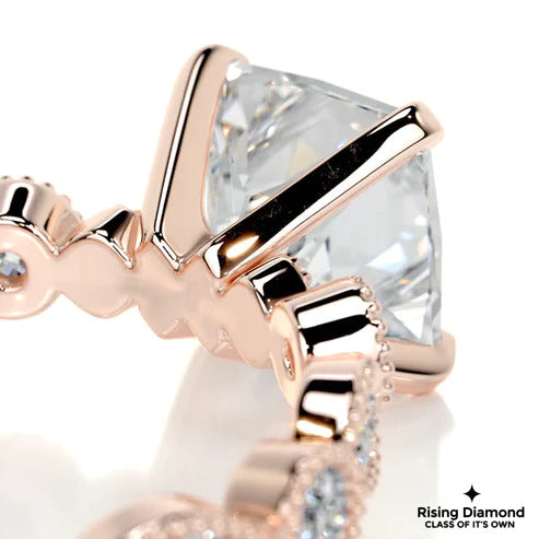 2.8 Ct Princess Cut Colorless Moissanite Engagement Ring