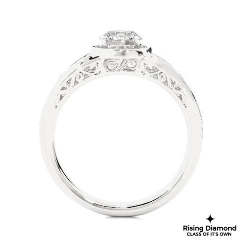 1.0 Ct Round Cut E-VS Lab Grown Diamond Engagement Ring
