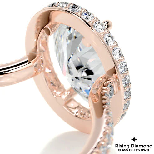4.8 Ct Oval Cut Colorless Moissanite Halo Engagement Ring