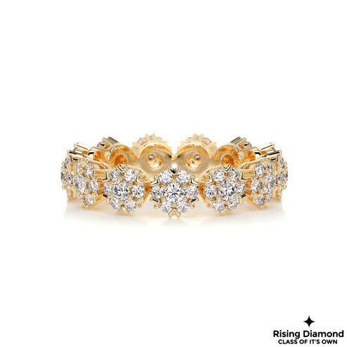 1.05 CTW Round Cut Colorless Moissanite Floral Wedding Band