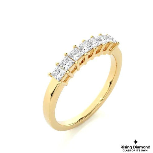 0.35 CTW Princess Cut Colorless Moissanite Wedding Band