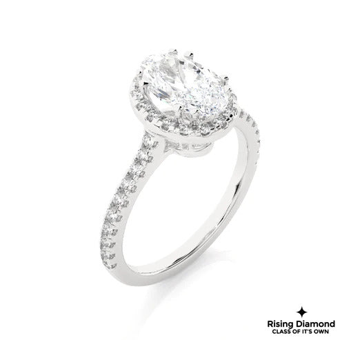 1.05 Ct Oval Cut E-VS1 Lab Grown Diamond Engagement Ring