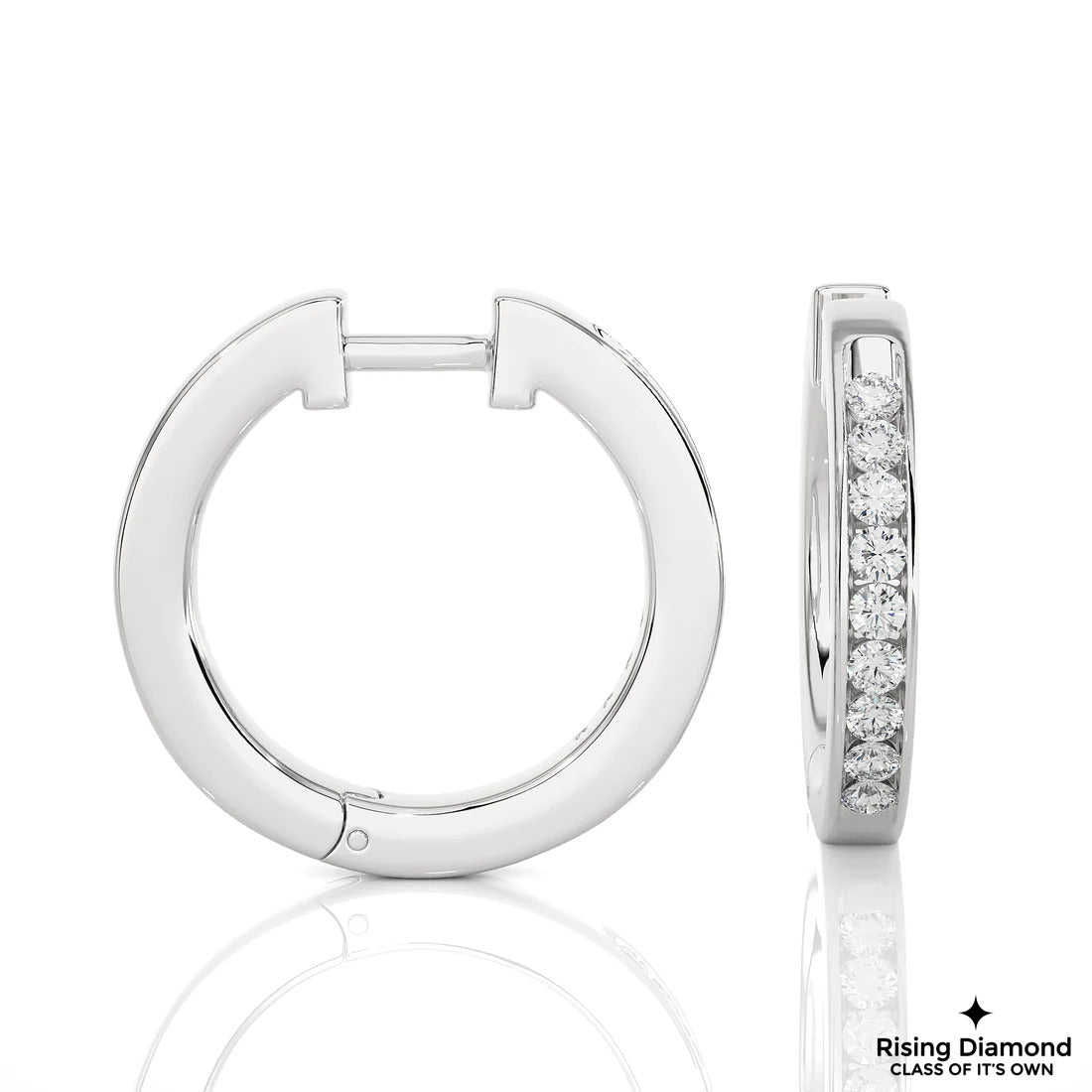 0.52 CTW Round Cut Lab Grown Diamond EF/VS Hoop Earring