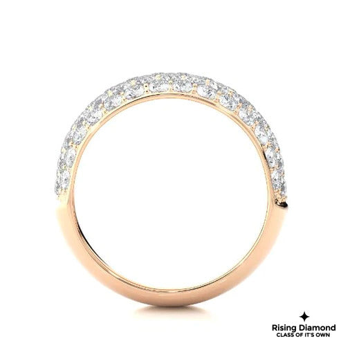 1.25 TCW Round Cut Colorless Moissanite Gold Wedding Band