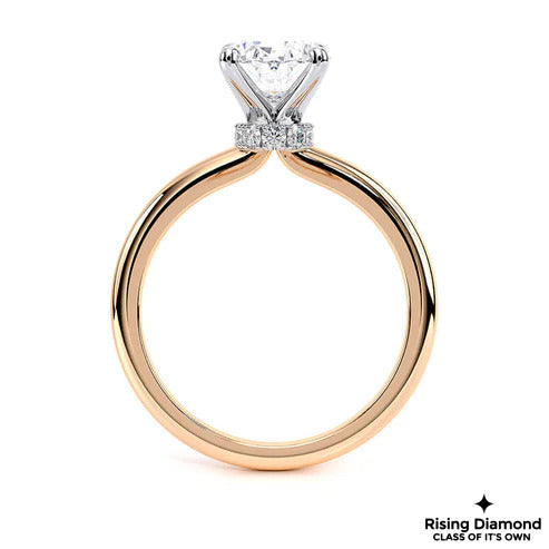 1.55 Ct Oval Cut F-VS2 Lab Grown Diamond Hidden Halo Engagement Ring