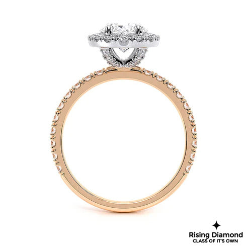 1.5 Ct Oval Cut F-VS2 Lab Grown Diamond Halo Engagement Ring