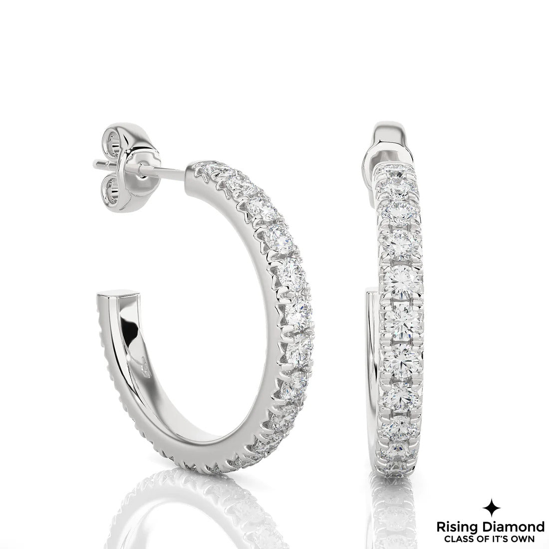 1.4 TCW Round Cut Lab Grown Diamond Gold Earring