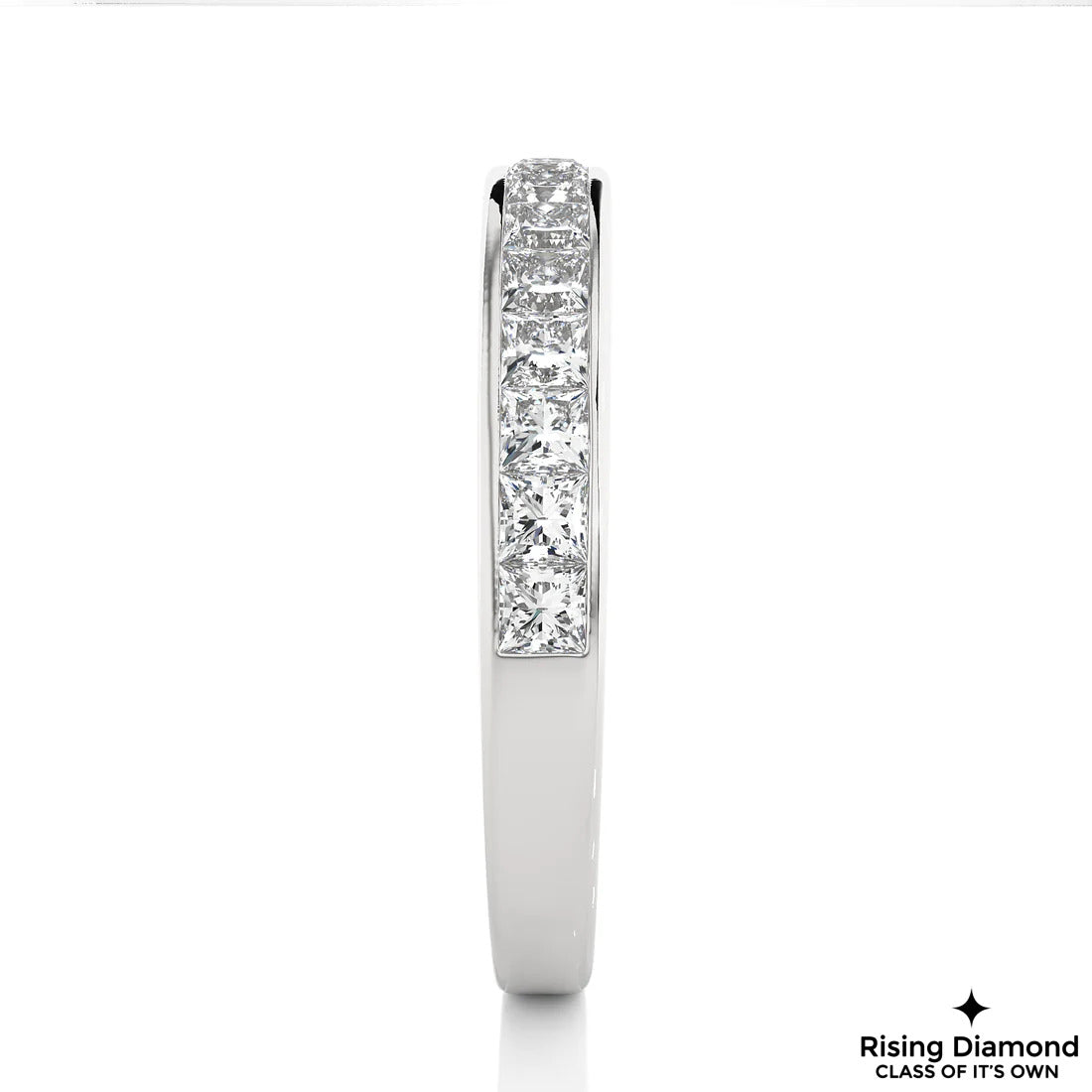 0.35 CTW Princess Cut Colorless Moissanite Wedding Band