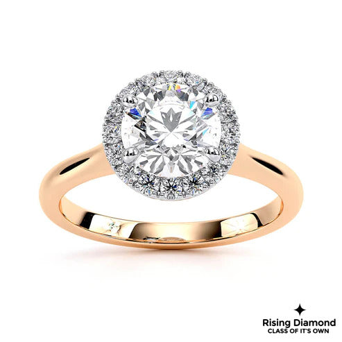1.05 Ct Round Cut E-VS2 Lab Grown Diamond Halo Engagement Ring