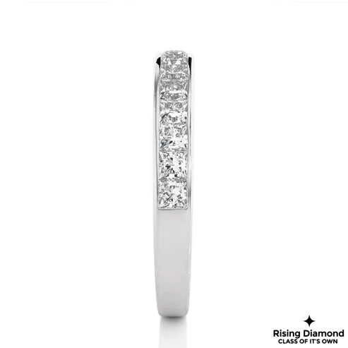 0.45 CTW Princess Cut Colorless Moissanite Wedding Band