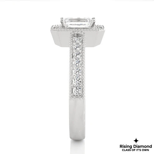1.22 Ct Emerald Cut F-VS1 Lab Grown Diamond Engagement Ring