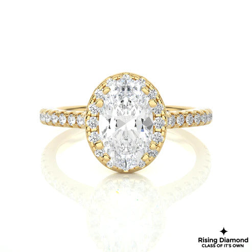 1.05 Ct Oval Cut E-VS1 Lab Grown Diamond Engagement Ring