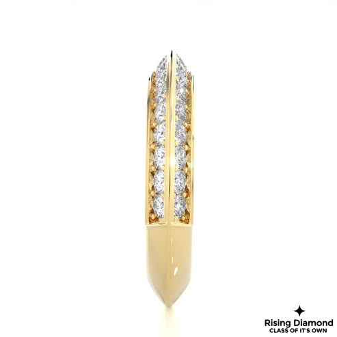 0.66 CTW Round Cut Colorless Moissanite Knife Edge Shank Band