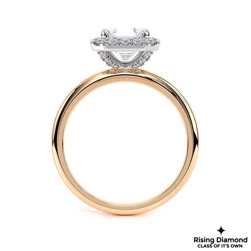1.25 Ct Asscher F/VS1 Lab Grown Diamond Halo Ring