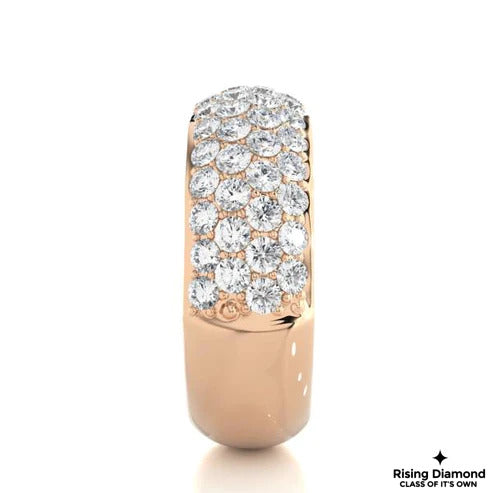 1.25 TCW Round Cut Colorless Moissanite Gold Wedding Band