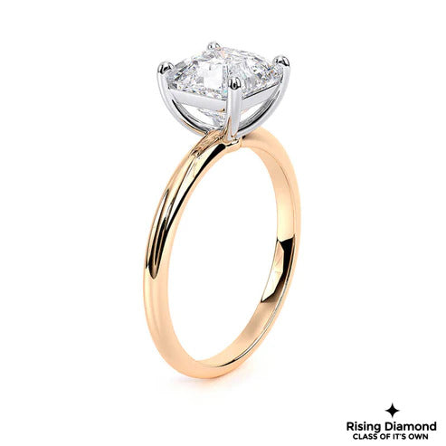 1.5 Ct Asscher E/VS2 Lab Grown Diamond Solitaire Ring