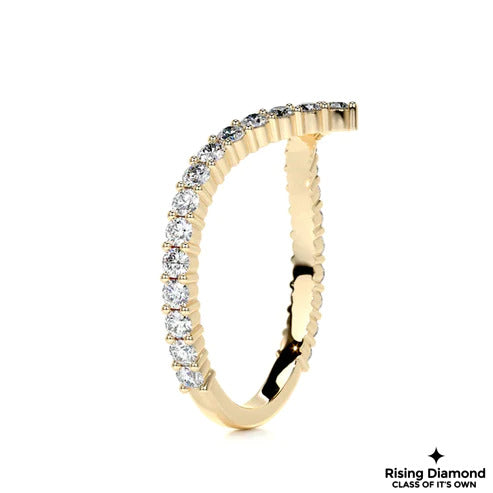 0.40 CTW Round Cut V Shape Colorless Moissanite Wedding Band