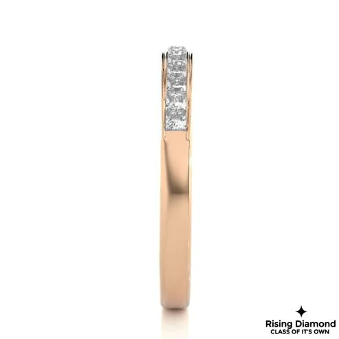 0.25 CTW Princess Cut Colorless Moissanite Wedding Band