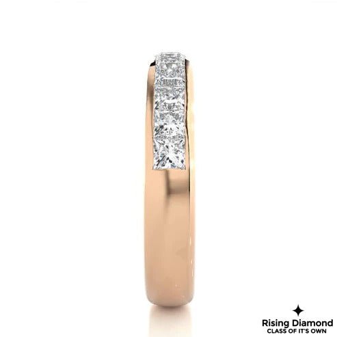 0.30 Princess Colorless Moissanite Wedding Band
