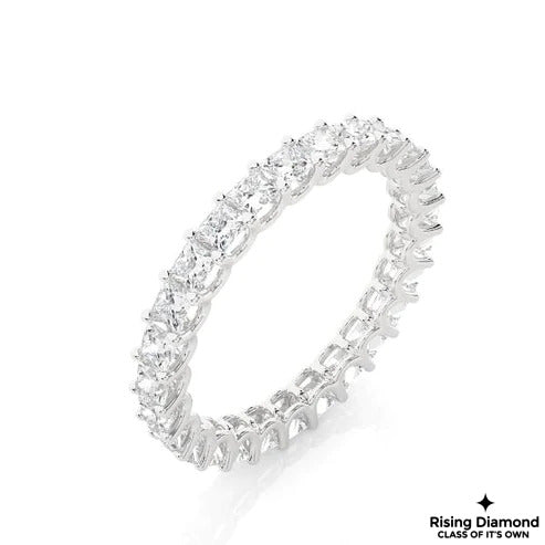 0.82 CTW Princess Cut Colorless Moissanite Wedding Band