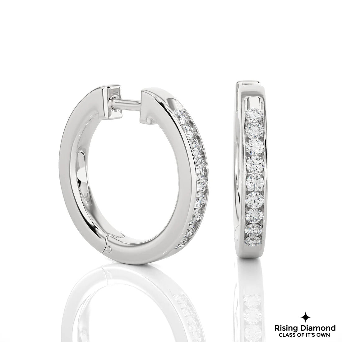 0.52 CTW Round Cut Lab Grown Diamond EF/VS Hoop Earring
