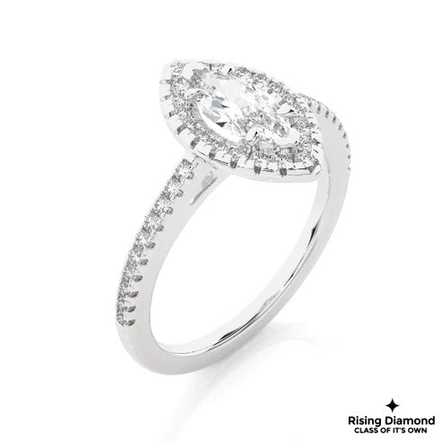 1.02 Ct Marquise Cut F-VS1 Lab Grown Diamond Engagement Ring