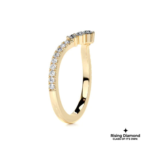 0.36 CTW Round Cut Colorless Moissanite Curved Band