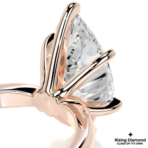 3.91 Ct Pear Cut Colorless Moissanite Solitaire Ring