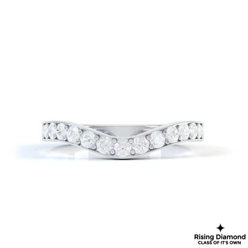 0.65 CTW Round Cut Colorless Moissanite Wedding Band