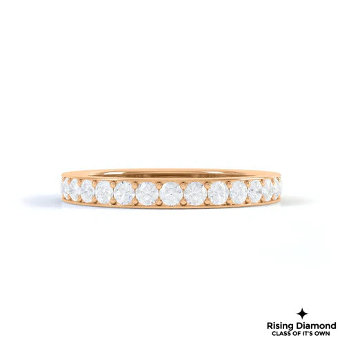 0.31 CTW Round Cut Colorless Moissanite Half Eternity Band