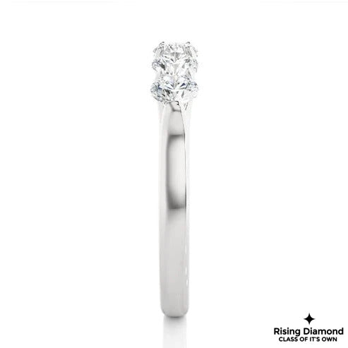 1.5 CTW Round Cut Colorless Moissanite Five Stone Band