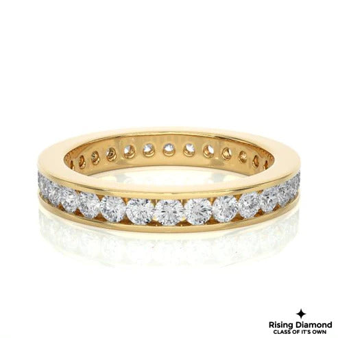 0.60 CTW FG/VS Round Cut Lab Grown Diamond Chanel Wedding Band