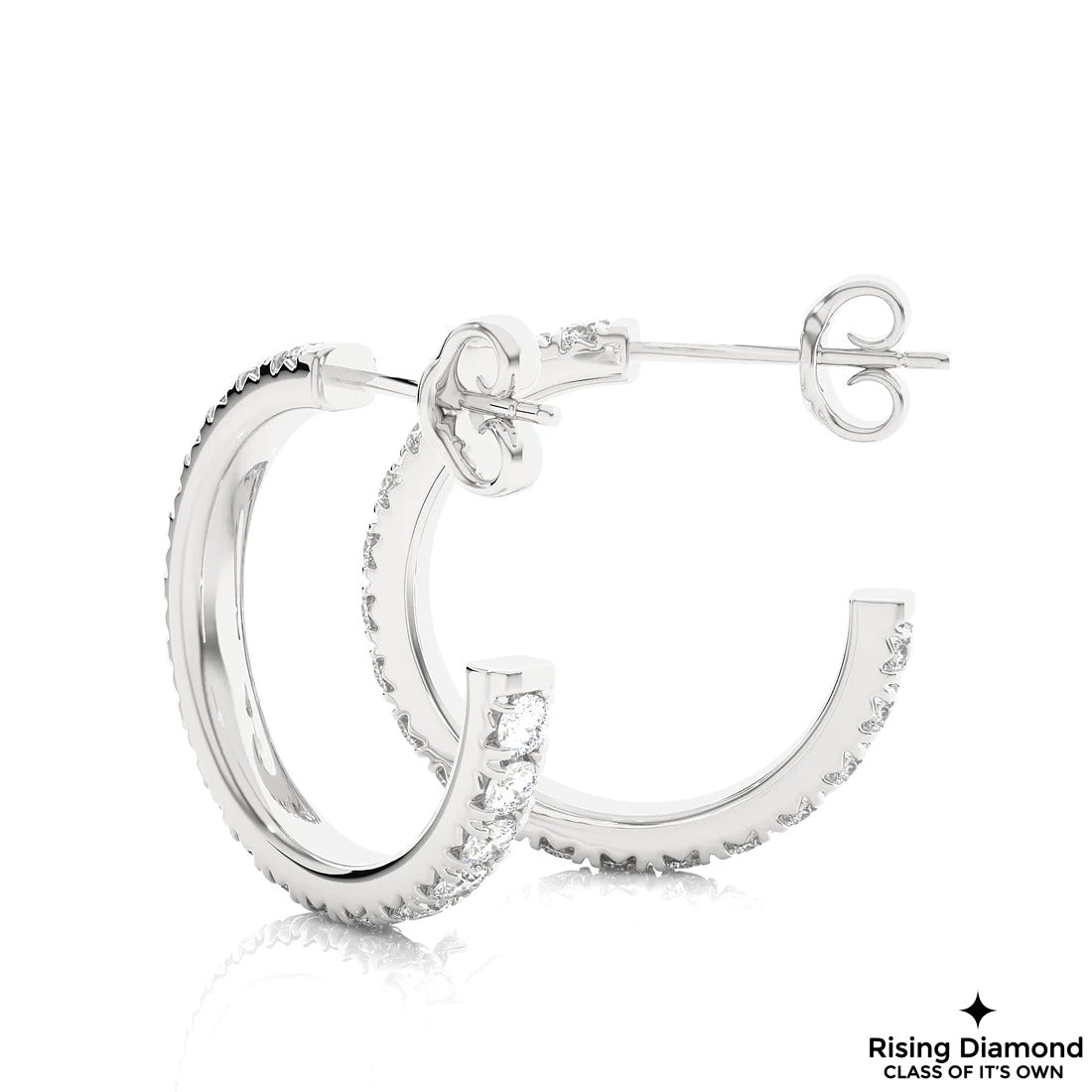 1.4 TCW Round Cut Lab Grown Diamond Gold Earring