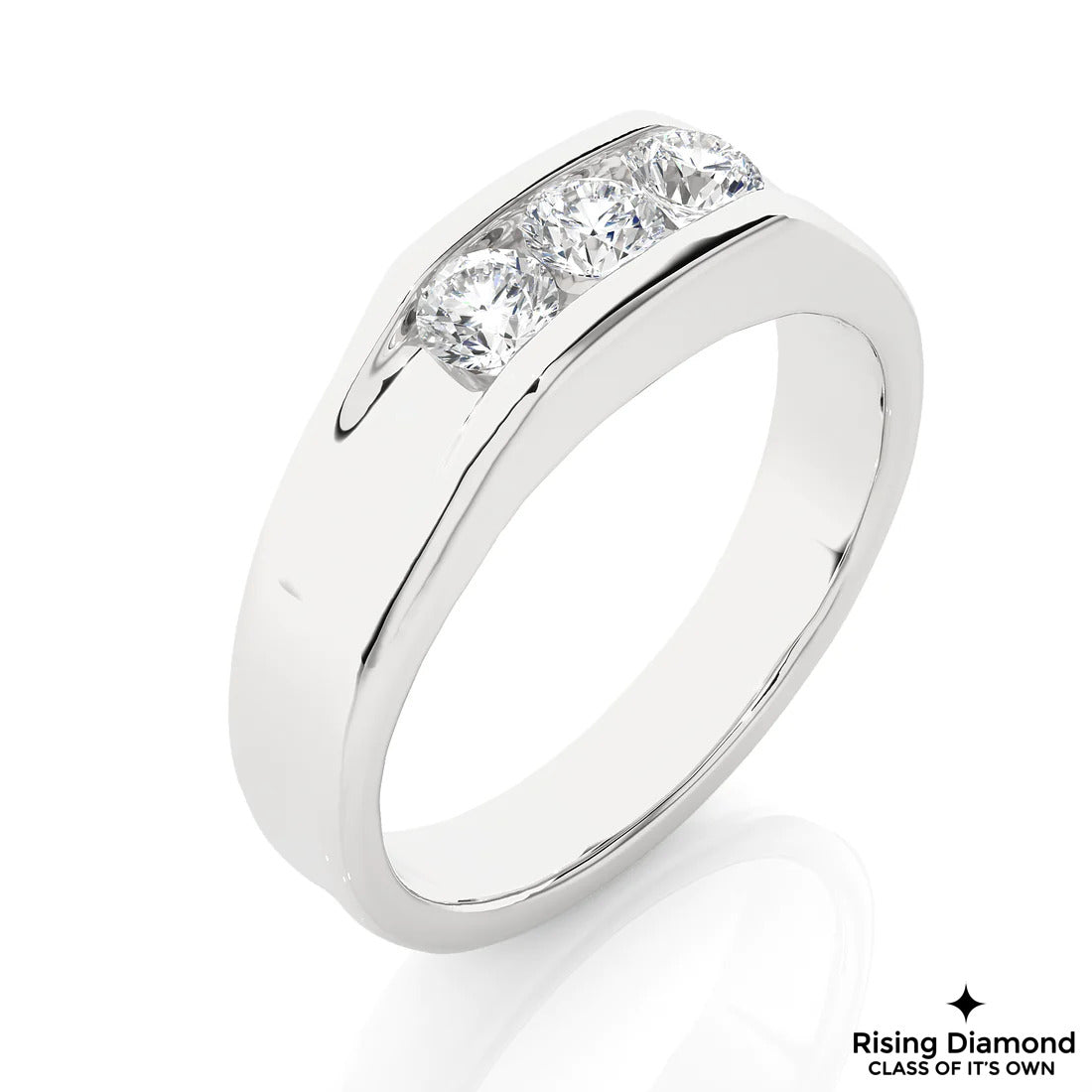 0.31 CTW Round Cut Colorless Moissanite Wedding Band