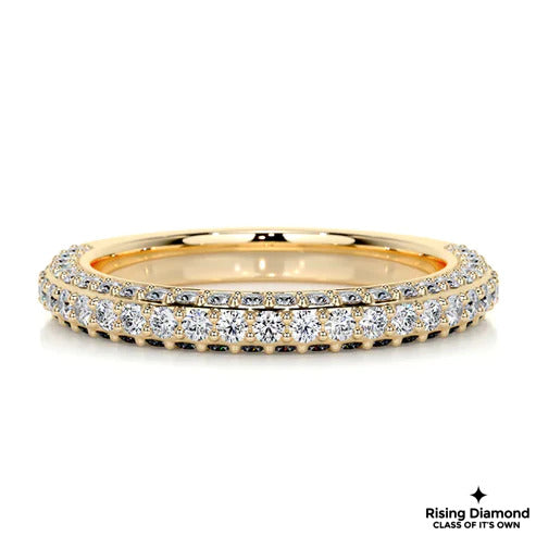 0.75 CTW Round Cut Colorless Moissanite Micro Pave Wedding Band