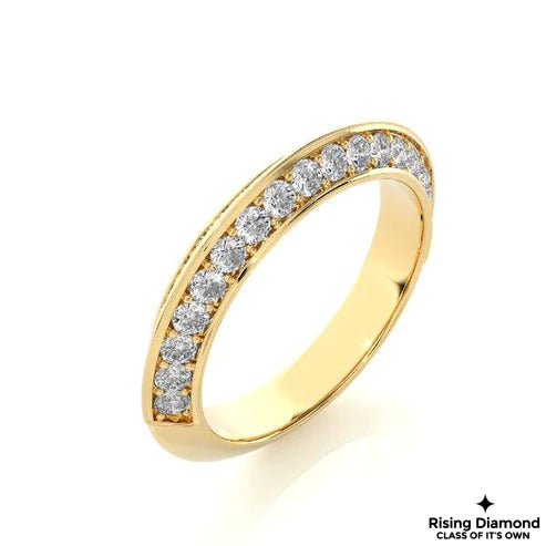 0.66 CTW Round Cut Colorless Moissanite Knife Edge Shank Band