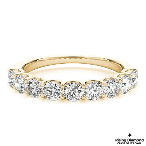 1.5 CTW Round Cut Colorless Moissanite Wedding Band