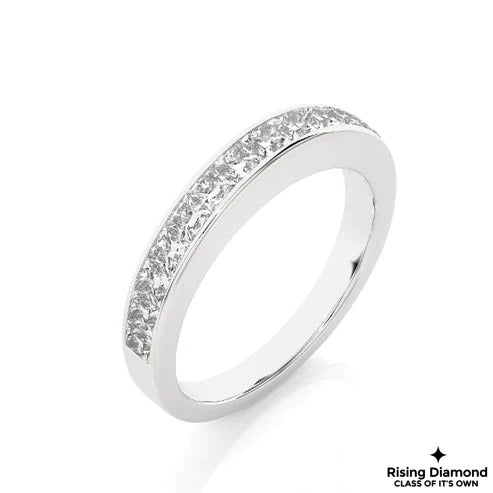0.45 CTW Princess Cut Colorless Moissanite Wedding Band