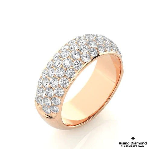1.25 TCW Round Cut Colorless Moissanite Gold Wedding Band