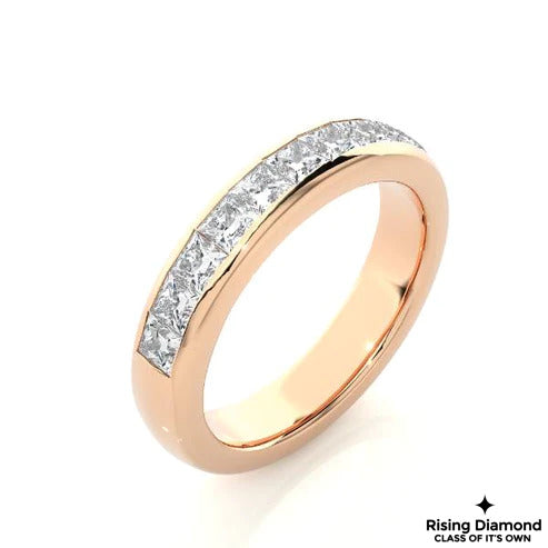 0.30 Princess Colorless Moissanite Wedding Band